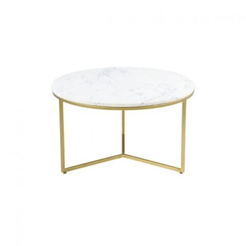 KICK SALONTAFEL MARBLE ROND 70X70 CM - WIT Tafels Wit Marmer