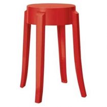 Kartell Charles Ghost Kruk Stoelen Rood Kunststof