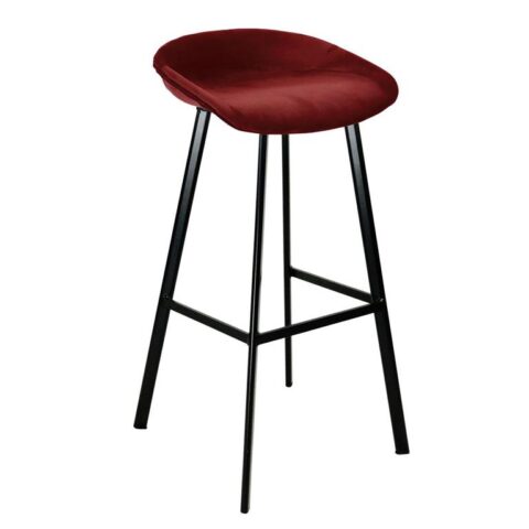 Kick Barkruk Finn Hoog - Velvet Rood Stoelen Goud