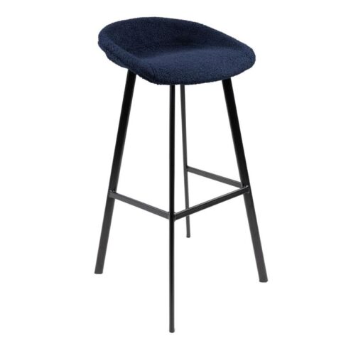 Kick barkruk Lily - Donkerblauw Stoelen Blauw Katoen