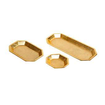 &Klevering Brass Dienbladen Set van 3 Tafelpresentatie Goud Messing