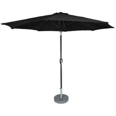 Kopu® Calma Black - Stevige Ronde Aluminium Parasol doorsnede 300 cm Zonwering Zwart Polyester