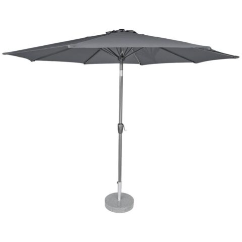 Kopu® Calma Grey - Stevige Ronde Aluminium Parasol doorsnede 300 cm Zonwering Grijs Polyester