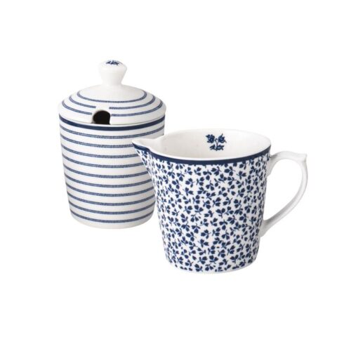 Laura Ashley Giftset Melkkan en Suikerpot Thee & accessoires Blauw Porselein