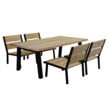 Lenton Elbo Low Dining Tuinset 4-persoons Tuinmeubelen Bruin Hout