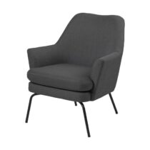 Lisomme Jez gestoffeerde fauteuil donkergrijs Stoelen Grijs Katoen