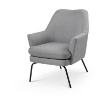 Lisomme Jez gestoffeerde fauteuil lichtgrijs Stoelen Grijs Katoen