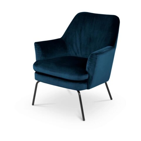 Lisomme Jez velvet fauteuil donkerblauw Stoelen Blauw Fluweel