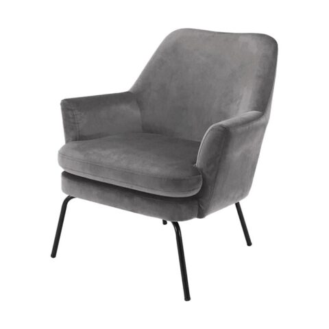 Lisomme Jez velvet fauteuil donkergrijs Stoelen Grijs Fluweel