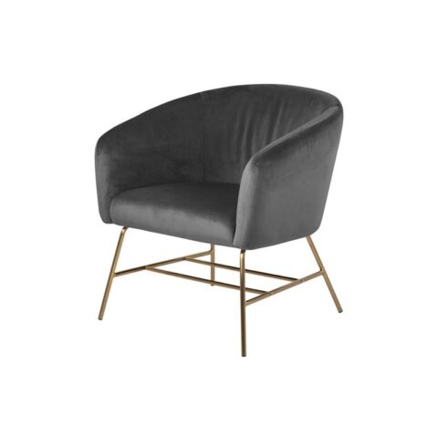 Lisomme Lissy velvet fauteuil donkergrijs Stoelen Grijs Fluweel