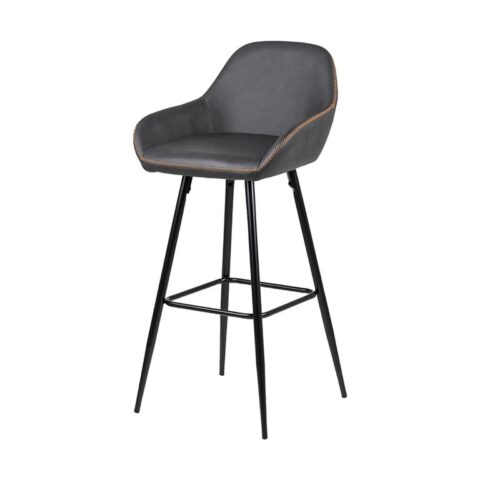 Lisomme Riff barkruk kunstleer donkergrijs - 75 cm Stoelen Grijs Leder