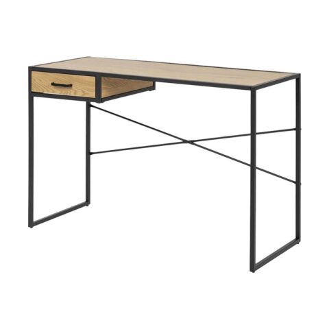 Lisomme Vic houten bureau naturel - met lade - 110 x 75 cm Bureau Bruin MDF