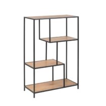 Lisomme Vic industriële houten boekenkast - B77 x D35 x H114 cm - Kasten Bruin MDF