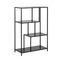 Lisomme Vic industriële houten boekenkast - B77 x D35 x H114 cm - Kasten Zwart MDF