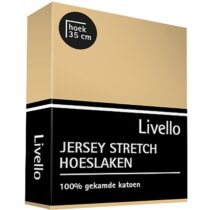 Livello Hoeslaken Jersey Beddengoed Geel Katoen