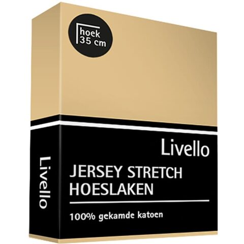 Livello Hoeslaken Jersey Beddengoed Geel Katoen