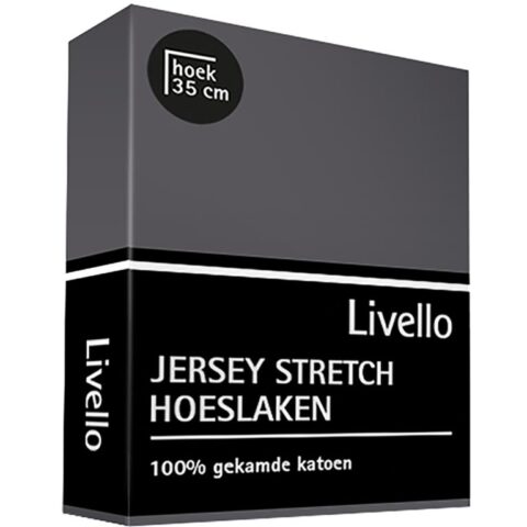 Livello Hoeslaken jersey Beddengoed Grijs Jersey