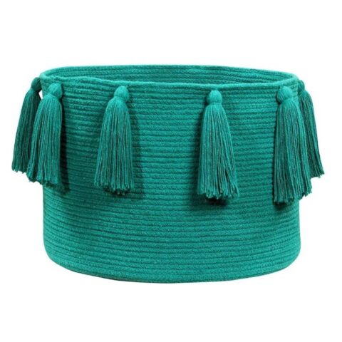 Lorena Canals Tassels Emerald Opbergmand 30 x Ø 45 cm Opbergen Groen Katoen