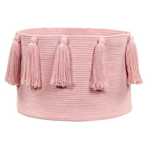 Lorena Canals Tassels Pink Opbergmand 30 x Ø 45 cm Opbergen Roze Katoen