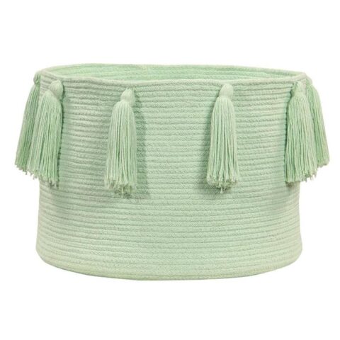 Lorena Canals Tassels Soft Mint Opbergmand 30 x Ø 45 cm Opbergen Groen Katoen