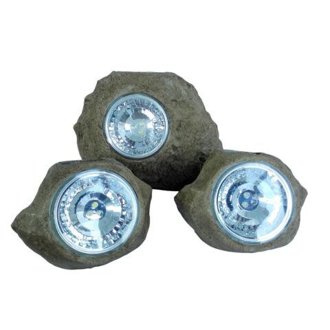 Lumisky 3 X Solar Led-lamp & Spot Rock Brown Tuindecoratie Bruin