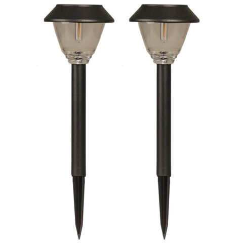 Luxform Tuinspotlights 2 st AYR solar LED Kodiak Buitenverlichting Grijs Glas