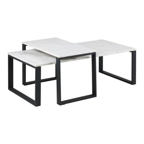 MOOS Yara Salontafel - Set van 2 Tafels Wit Marmer