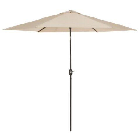 Madison Parasol Tenerife rond 300 cm ecru Zonwering Bruin Staal