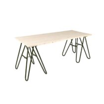 MaximaVida vurenhouten tafel Heidelberg 180 cm - legergroene schragen Tafels Groen Metaal