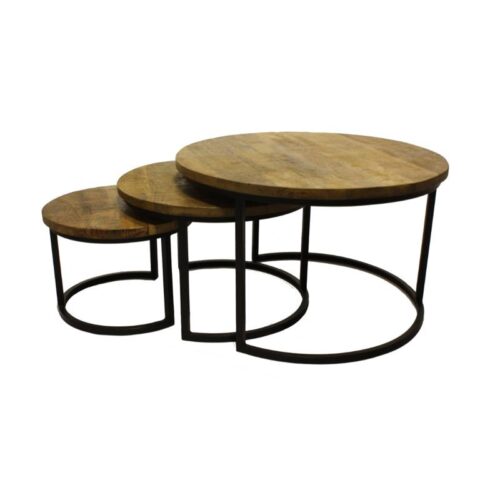 Meer Salontafel Triplets - Set van 3 Tafels Bruin