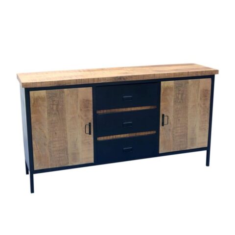 Mister Habitat BALI Dressoir - 2 Deurtjes - 3 Lades Kasten Bruin Hout