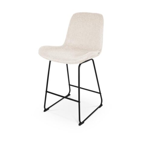 Nolon Nino barkruk beige - zwart onderstel - 65 cm Stoelen Beige Katoen