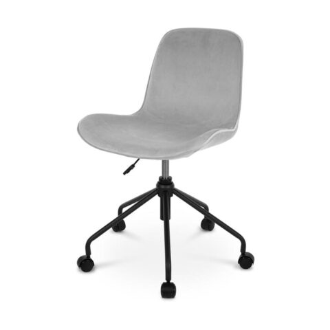 Nolon Nout bureaustoel velvet soft grey - zwart onderstel Stoelen Grijs Fluweel