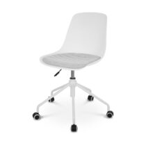 Nolon Nout bureaustoel wit met grijs zitkussen - wit onderstel Stoelen Wit Kunststof