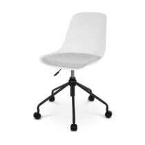 Nolon Nout bureaustoel wit met grijs zitkussen - zwart onderstel Stoelen Wit Kunststof