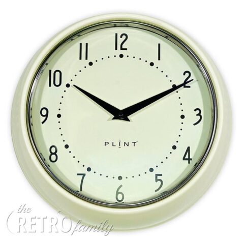 PLINT Retro Wandklok Creme Klokken Crème