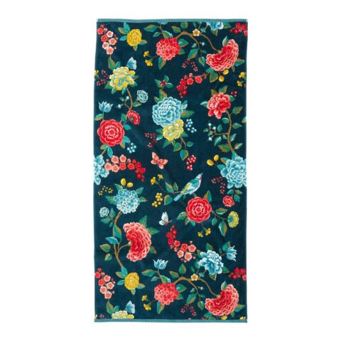 Pip Studio Good Evening Badhanddoek 70 x 140 cm - Donkerblauw Badtextiel Blauw Katoen