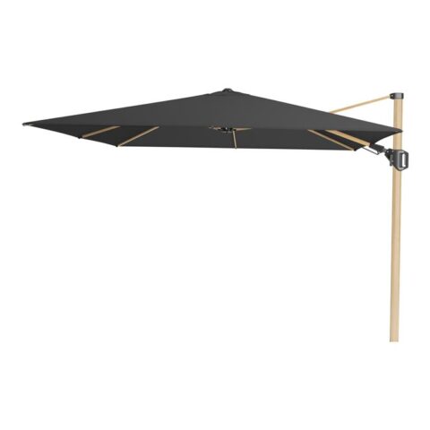 Platinum Challenger Zweefparasol T2 premium - 3x3 m. Oak - Faded Black Zonwering Zwart Spuncrylic