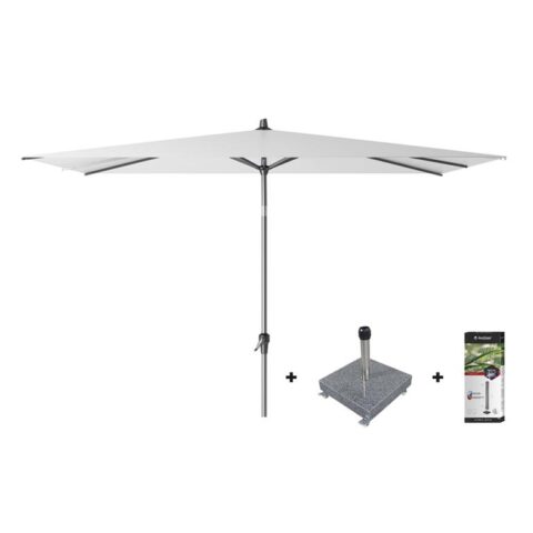 Platinum Riva stokparasol 3x2 - White met voet en hoes Zonwering Wit Polyester