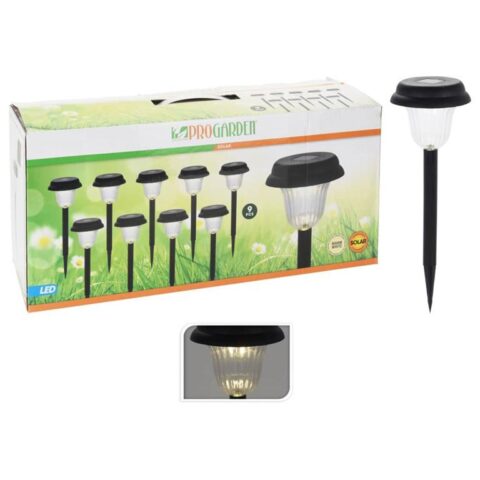 ProGarden Tuinlampen 9 st Solar LED zwart Buitenverlichting Zwart Polypropyleen