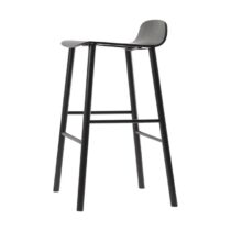 Profoli Flusso houten barkruk - 65 cm hoog - Zwart gebeitst Stoelen Zwart Hout