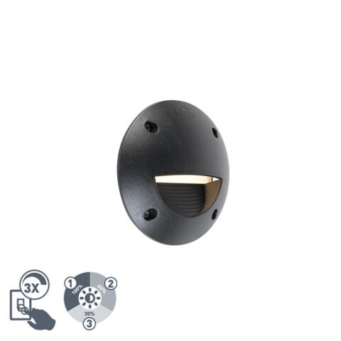 QAZQA LED Tuinspot leti - Zwart - Modern - D 135mm Buitenverlichting Zwart Kunststof