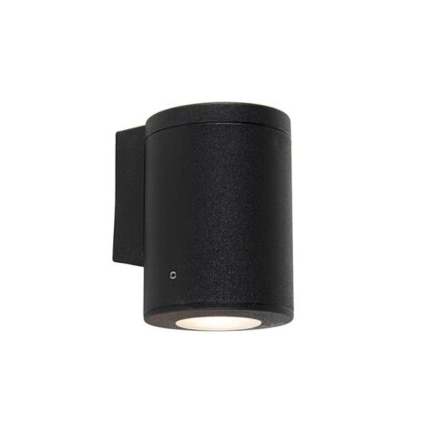 QAZQA LED Wandlamp buiten Franca - Zwart - Modern - D 90mm Buitenverlichting Zwart Kunststof