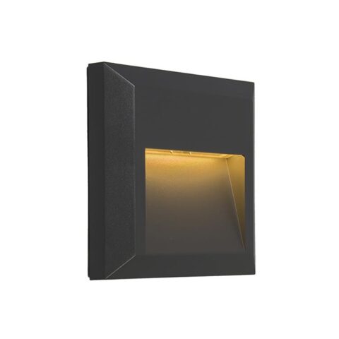 QAZQA LED Wandlamp buiten gem - Donkergrijs - Modern - L 125mm Buitenverlichting Grijs Kunststof