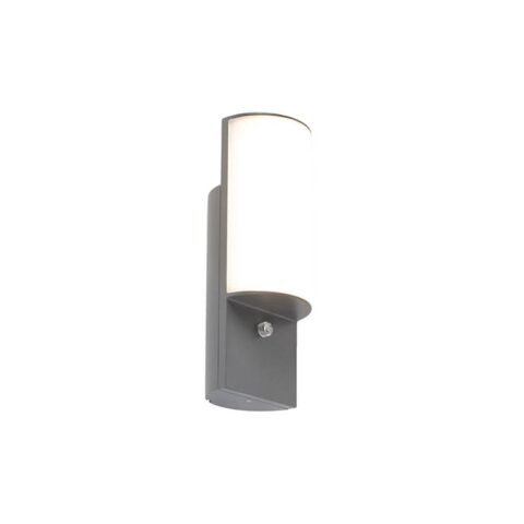 QAZQA LED Wandlamp buiten harry - Donkergrijs - Modern - B 80mm Buitenverlichting Grijs Aluminium