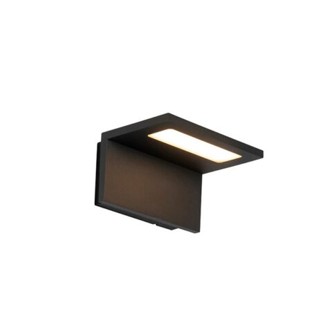 QAZQA LED Wandlamp buiten harvey - Donkergrijs - Modern - L 17cm Buitenverlichting Antraciet Aluminium