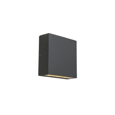 QAZQA LED Wandlamp buiten otan - Donkergrijs - Design - L 140mm Buitenverlichting Grijs Aluminium