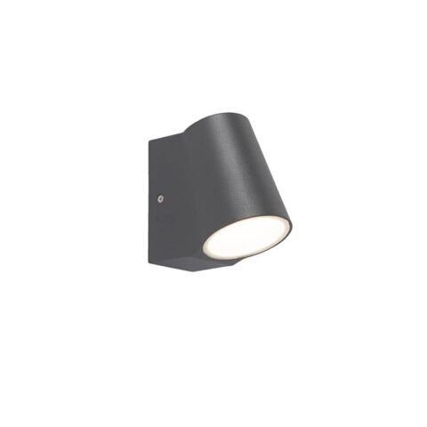 QAZQA LED Wandlamp buiten Uma - Donkergrijs - Modern - B 75mm Buitenverlichting Grijs Aluminium