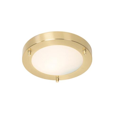 QAZQA Plafondlamp buiten yuma - Goud/messing - Modern - D 18.3cm Buitenverlichting Goud Glas