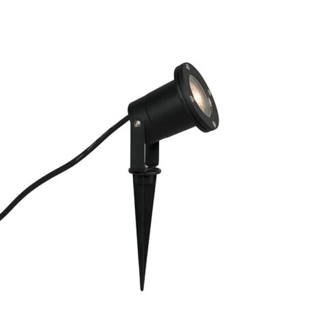 QAZQA Tuinspot basic - Zwart - Modern - D 97mm Buitenverlichting Zwart Aluminium